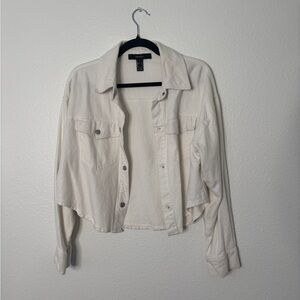 Forever 21 White Jean Jacket